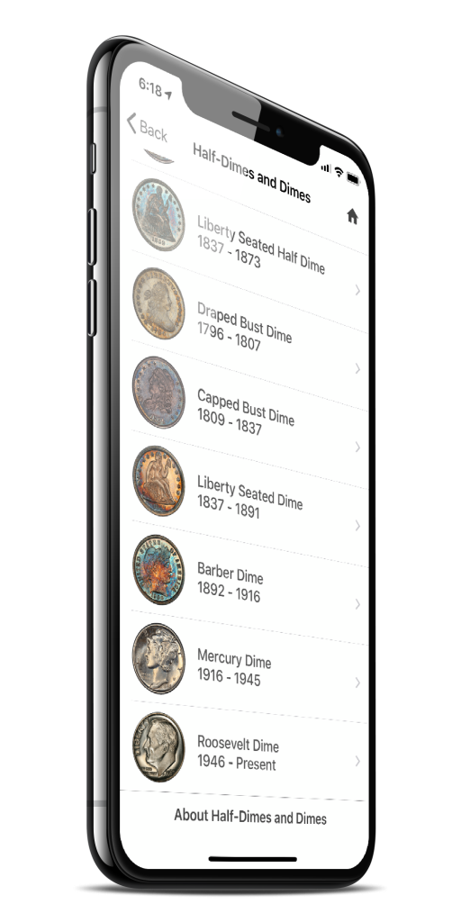 PCGS CoinFacts Dimes Listing