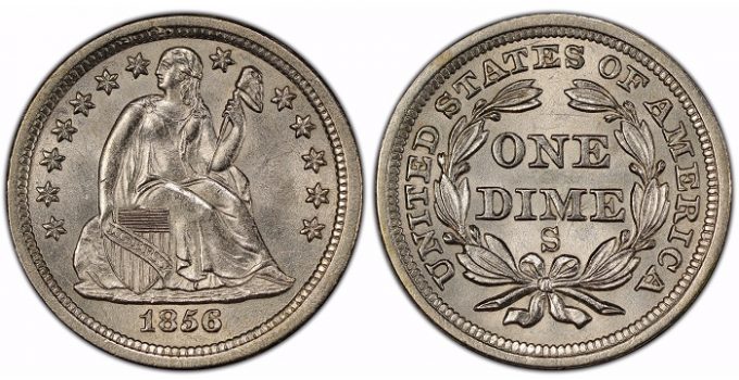 1859-S Dime PCGS MS-65