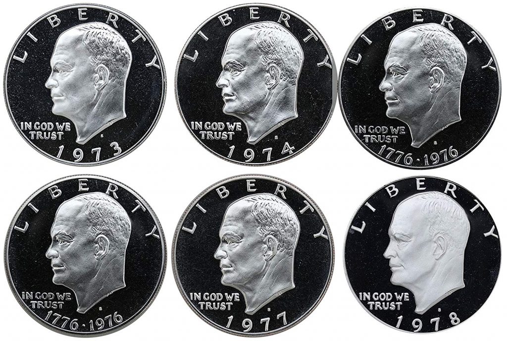 1973-1978 Eisenhower Dollar Proof Coins