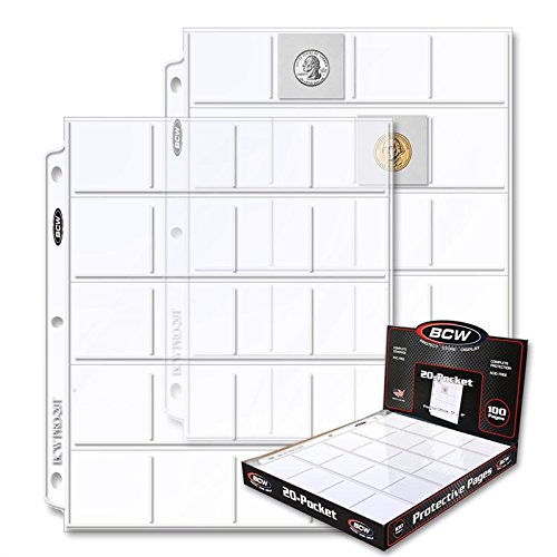 BCW 2x2 20-Pocket Coin Pages