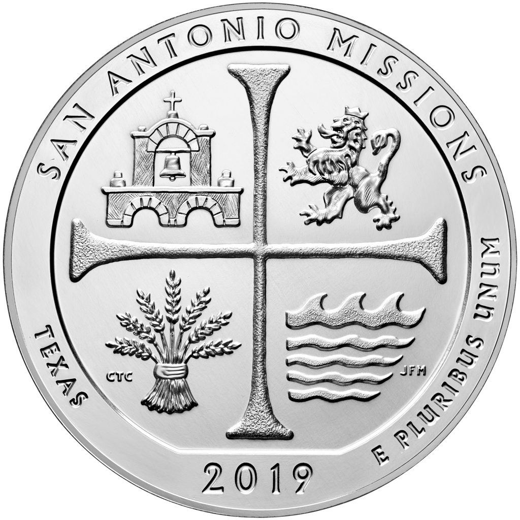 2019-P San Antonio Missions Five Ouce Reverse
