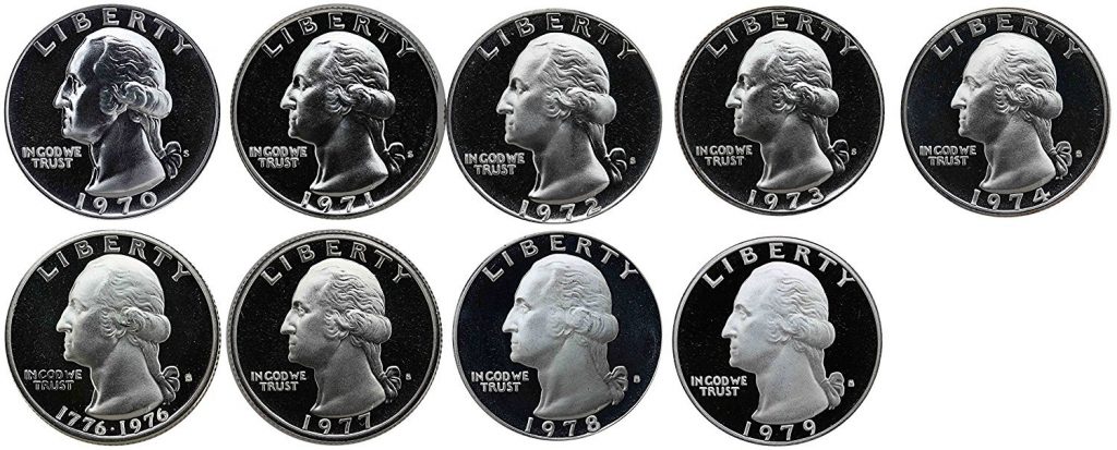 1970-1979 S Washington Quarter proof Set
