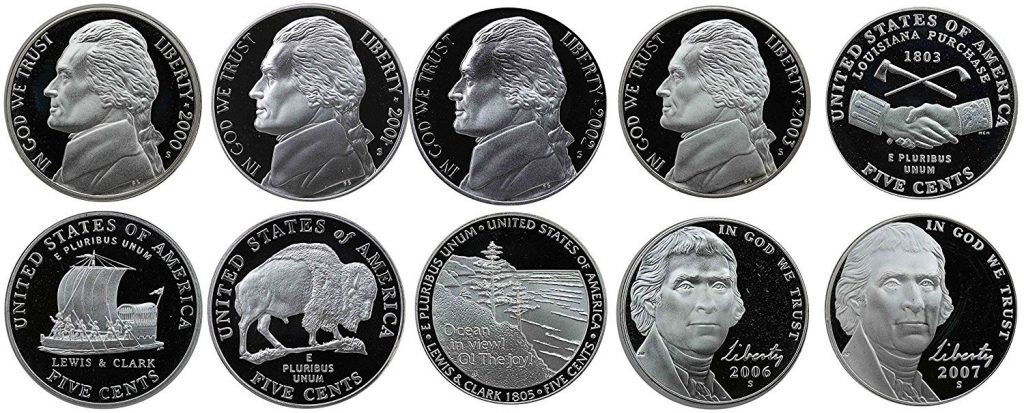 2000s Proof Jefferson Nickel Set