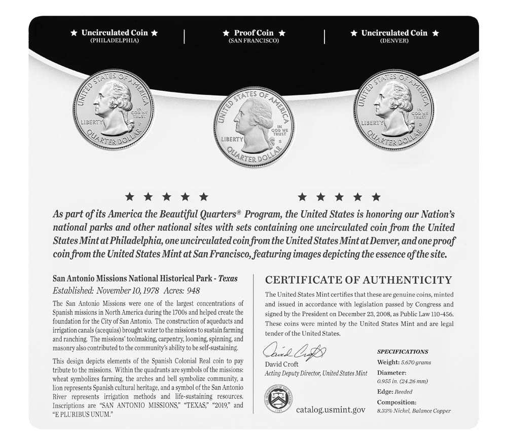 San Antonio Missions National Historical Park 3-Coin Set