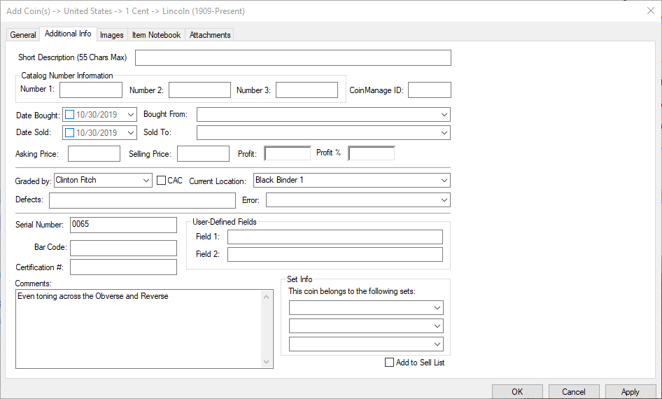 Additional Info Tab