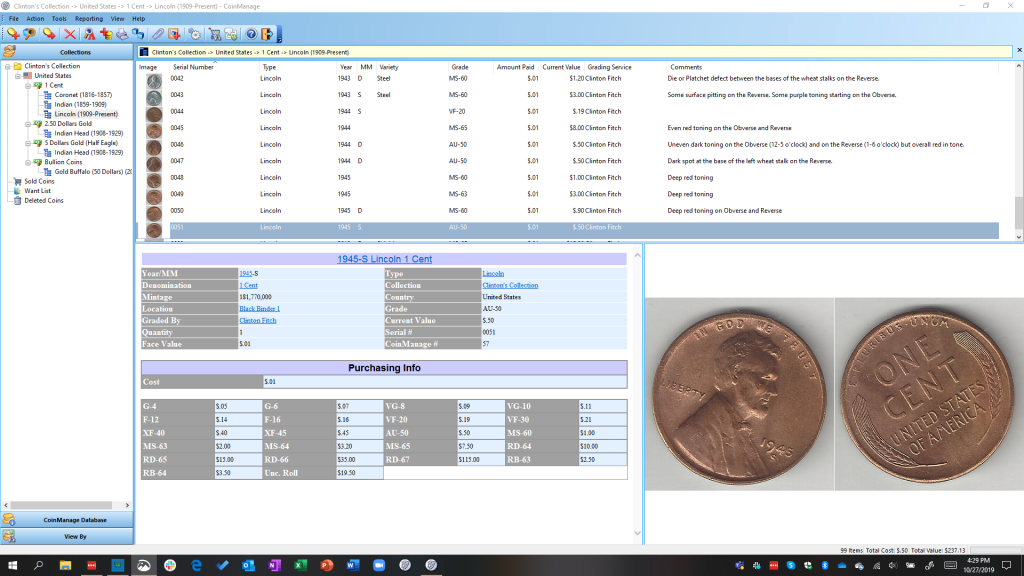 Coin Manage Collection Overview