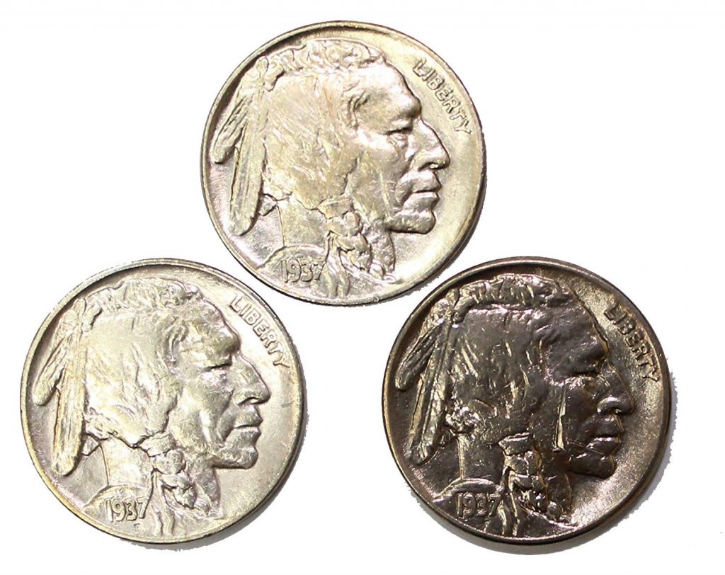 1937 Buffalo Nickel 3-Coin Set
