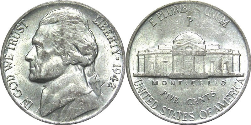 1942-P Jefferson Nickel