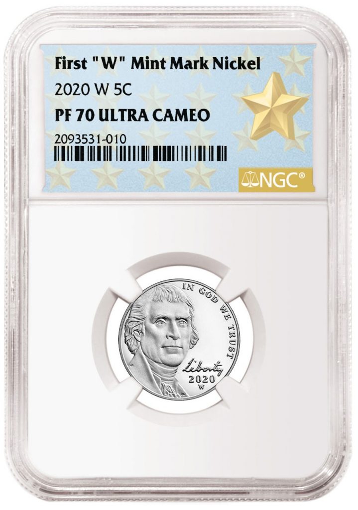 NGC First W Jefferson Nickel Label