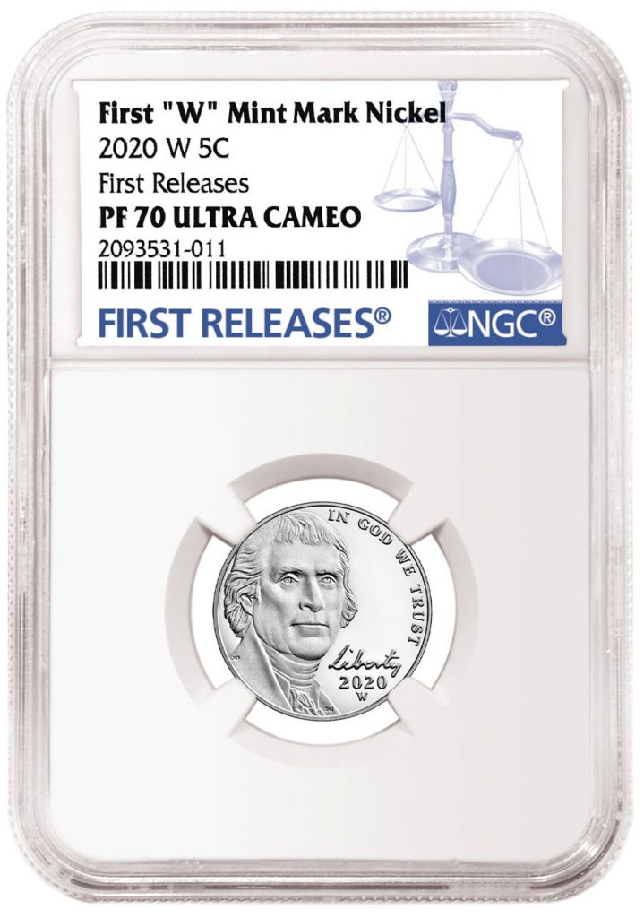 2020-W Jefferson Nickel NGC First Release Label