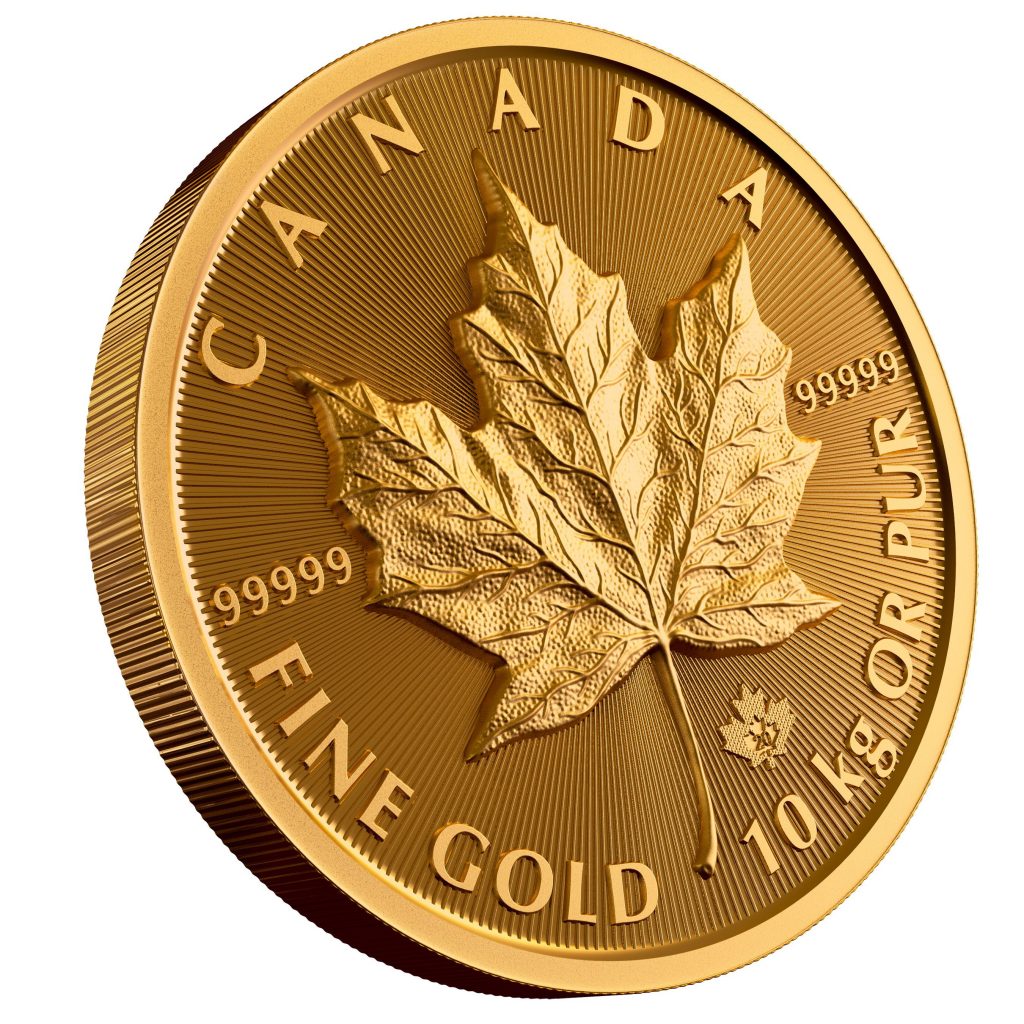 Royal Canadian Mint $100,000 Gold Maple Leaf Reverse (Image Courtesy of the Royal Canadian Mint)