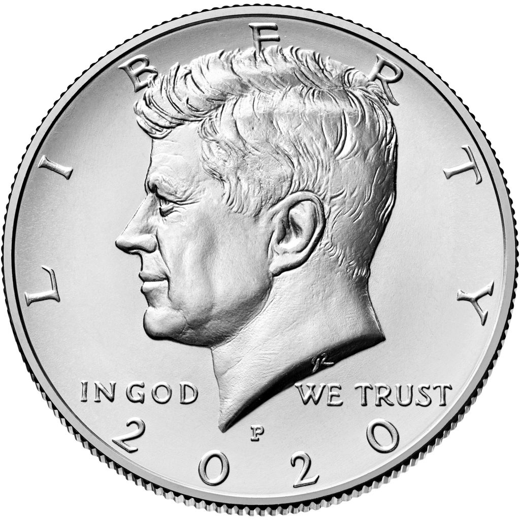 2020 Kennedy Half Dollar Obverse (Image Courtesy of The United States Mint)