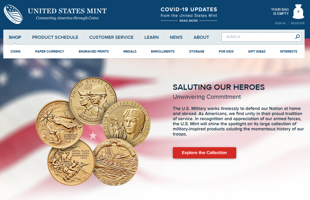 US Military Appreciation Coins & Medals Landing Page