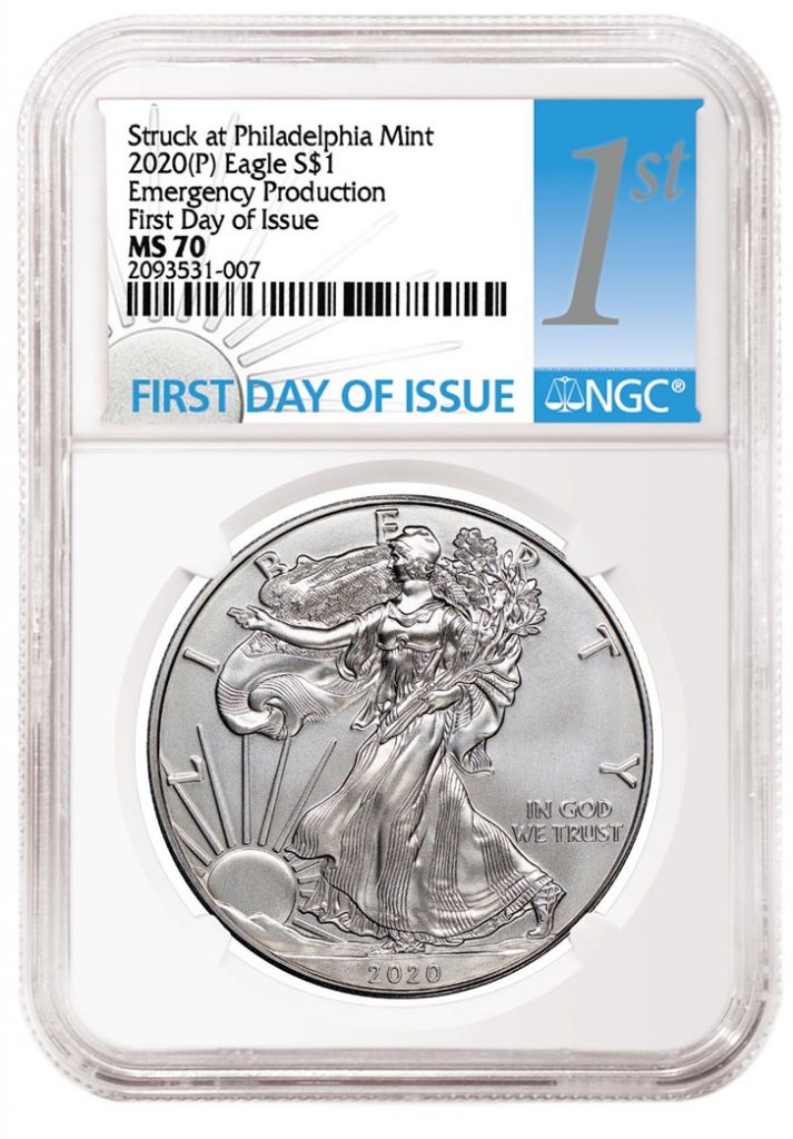 NGC First Day of Issue 2020-P Emergency Product American Eagle (Image Courtesy of NGC)