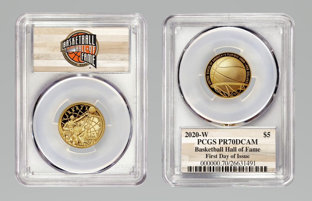 PCGS 2020 Basketball Hall of Fame $5