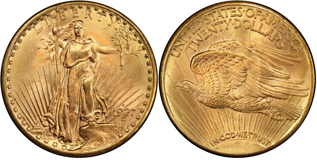1927-D $20 PCGS MS65+