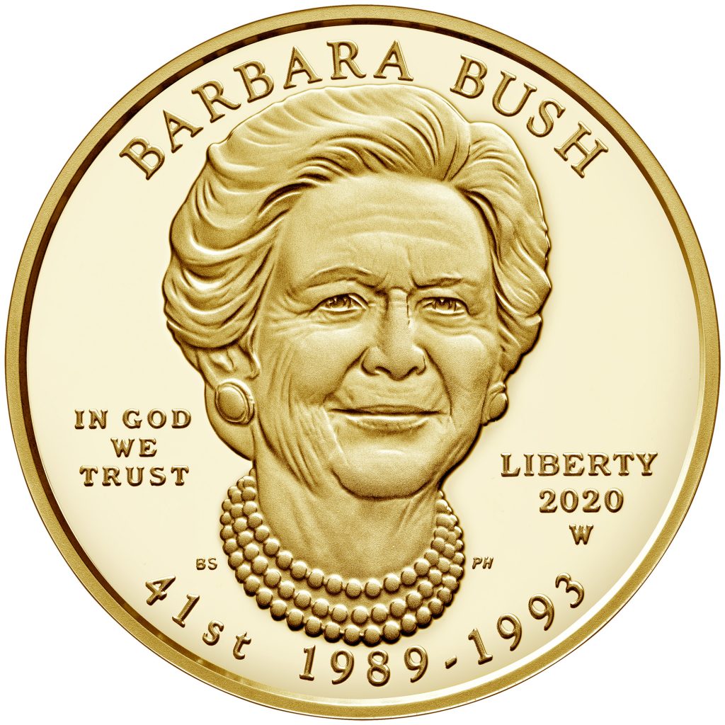 Barbara Bush First Spouse Gold Coin Proof Obverse