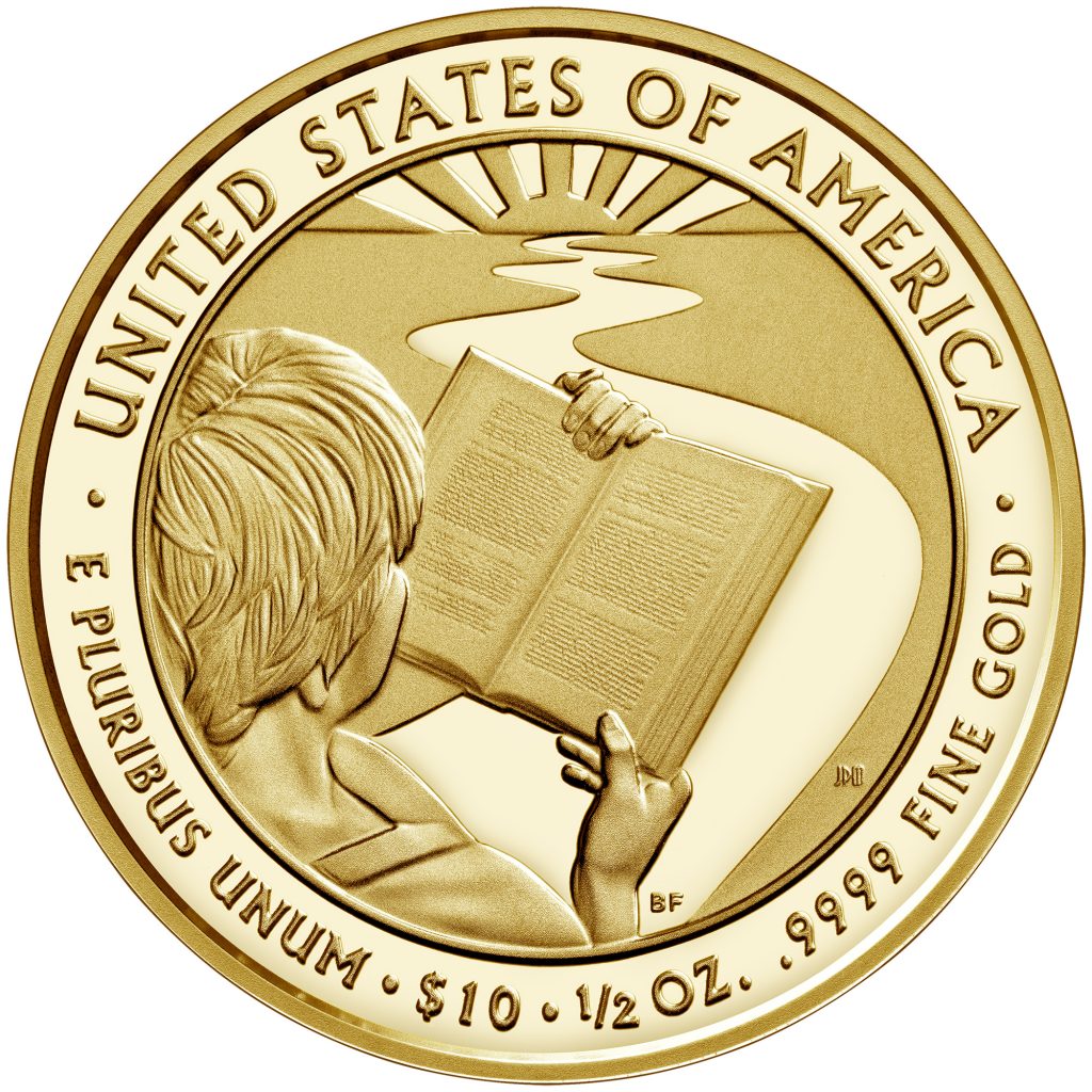 Barbara Bush First Spouse Gold Coin Proof Reverse