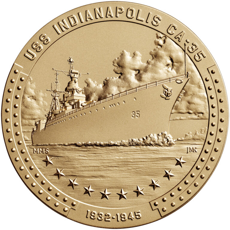 USS Indianapolis Bronze Medal Obverse