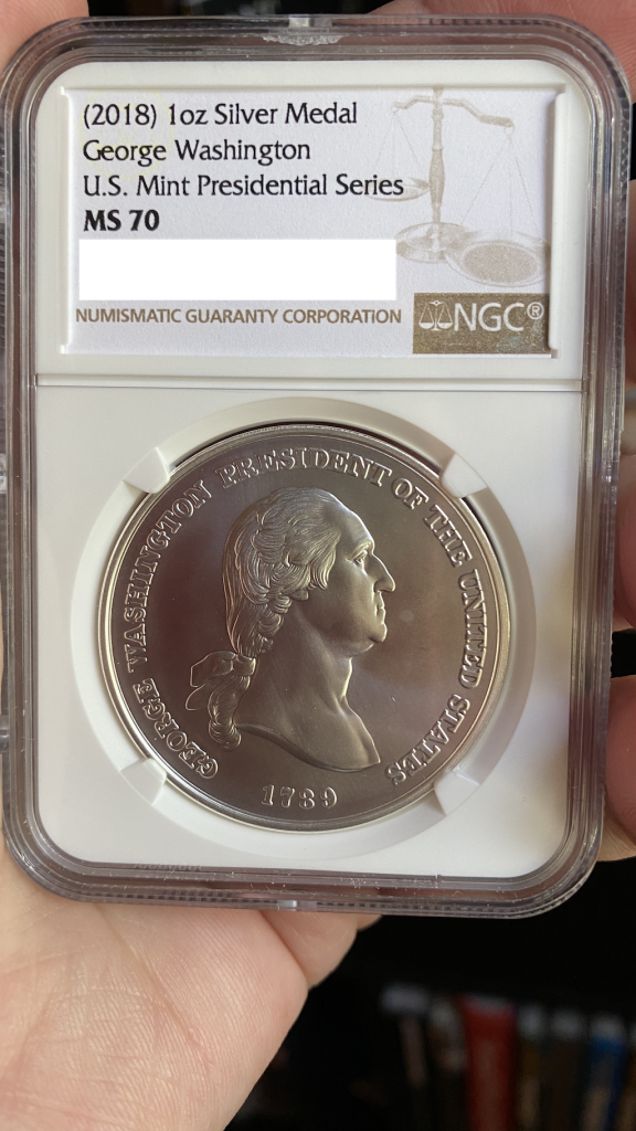 NGC MS 70 George Washington Presidential Silver Medal