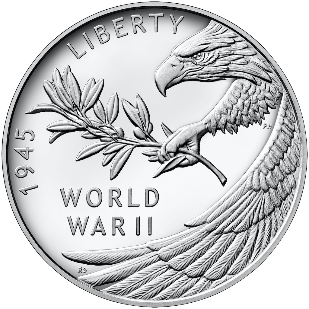 2020 End of World War II Silver Medal Obverse (Image Courtesy of The United States Mint)