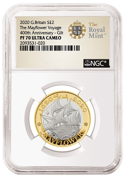 2020 Great Britain MayFlower Silver with NGC Royal Mint special label