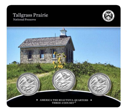 Tallgrass Prairie National Preserve America The Beautiful 3-Coin Set (Image Courtesty of The United States Mint