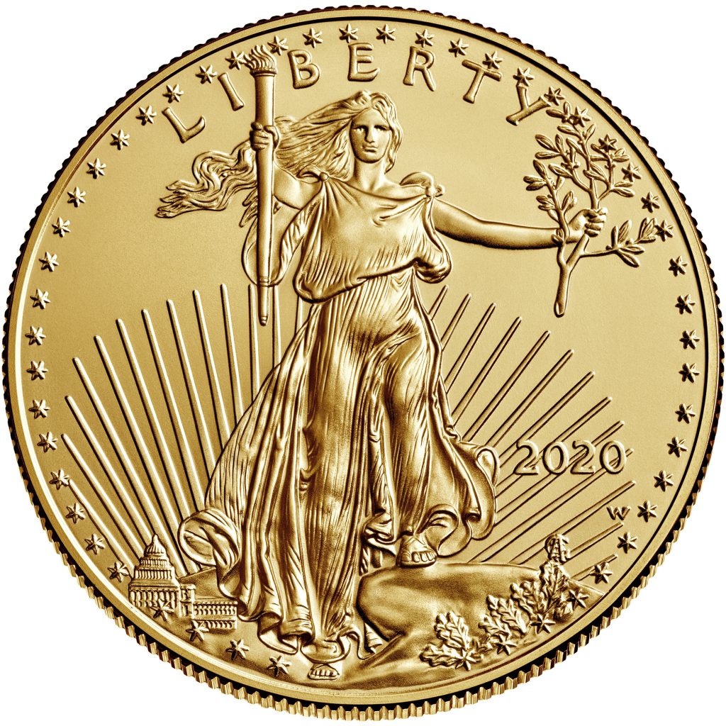 2020-W American Eagle Uncirculated One Ounce Gold Coin (Image Courtesty of The United States Mint)