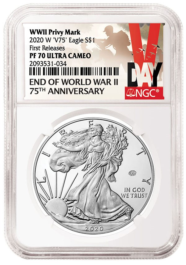 2020-W End of World War II 75th Annivesary Privy American Eagle (Image Couresty of NGC)