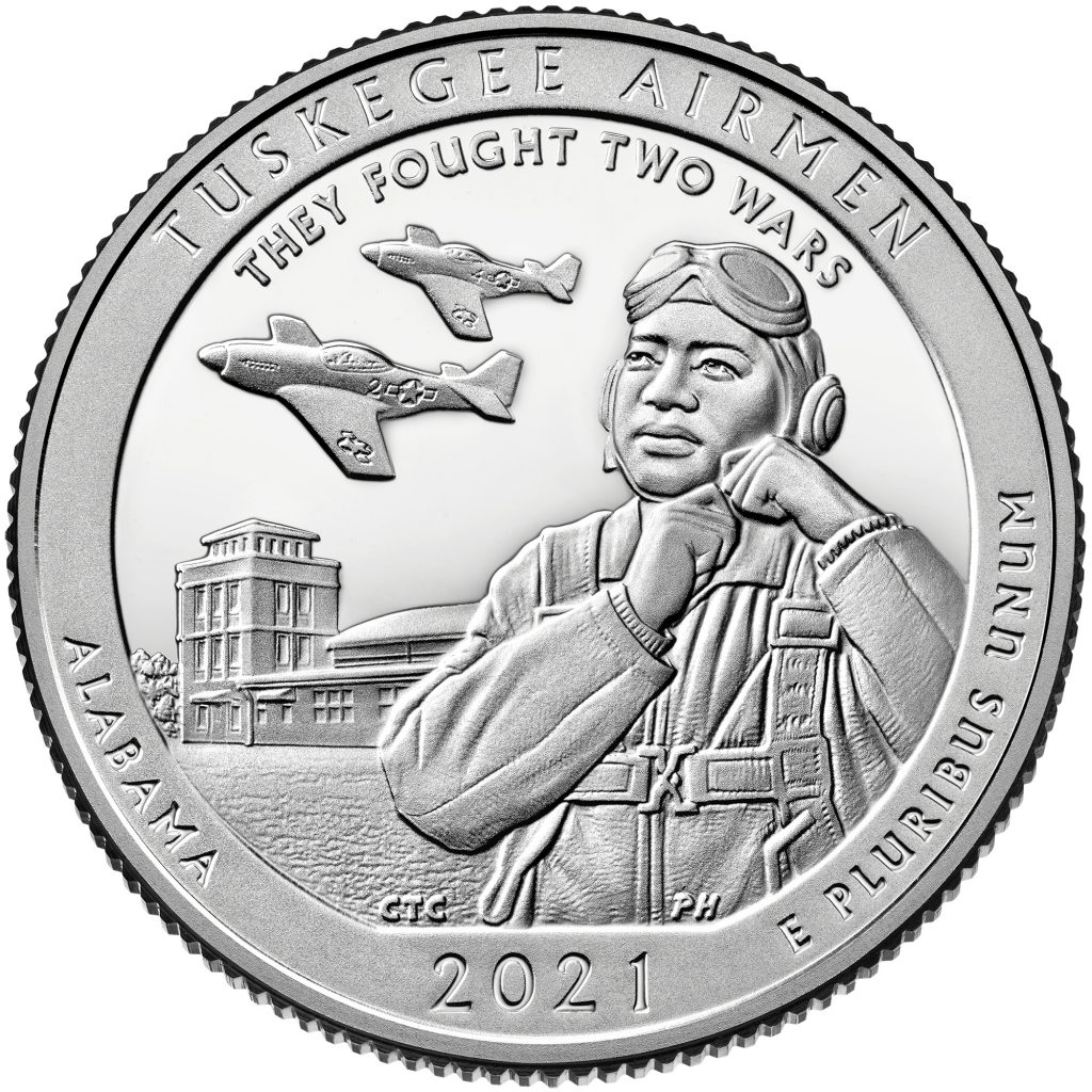 2021 Tuskegee Airmen National Historic Site America The Beautiful Quarter Reverse (Image Courtesty of The United States Mint)
