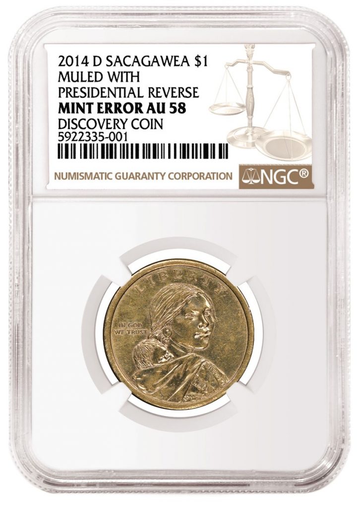 2014 Sacagawea-Presidential Dollar Mule Coin AU-58
