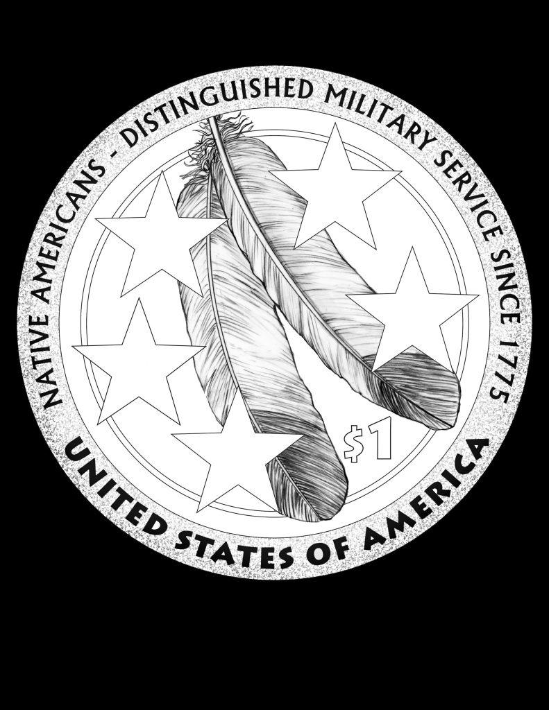 2021 Native American Dollar Reverse Line Art