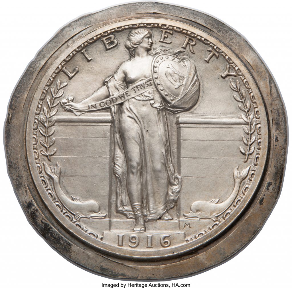 1916 Standling Liberty Quarter Obverse (Image Courtesty of Heratage Auctions)