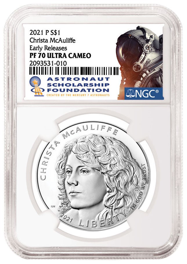 2021 Christa McAuliffe Commemorative Early Release Label (Image Courtesy of NGC)