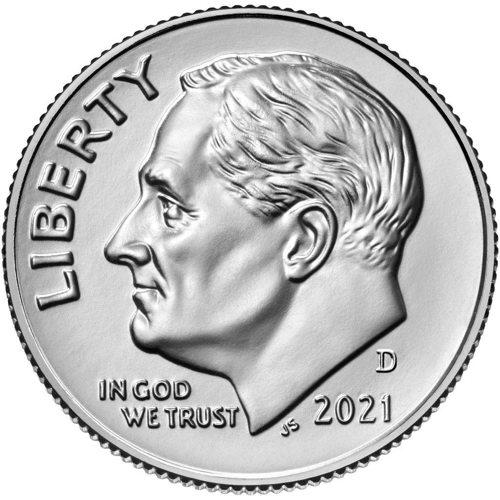 2021-D Roosevelt Dime Obverse (Image Courtesy of The United States Mint)