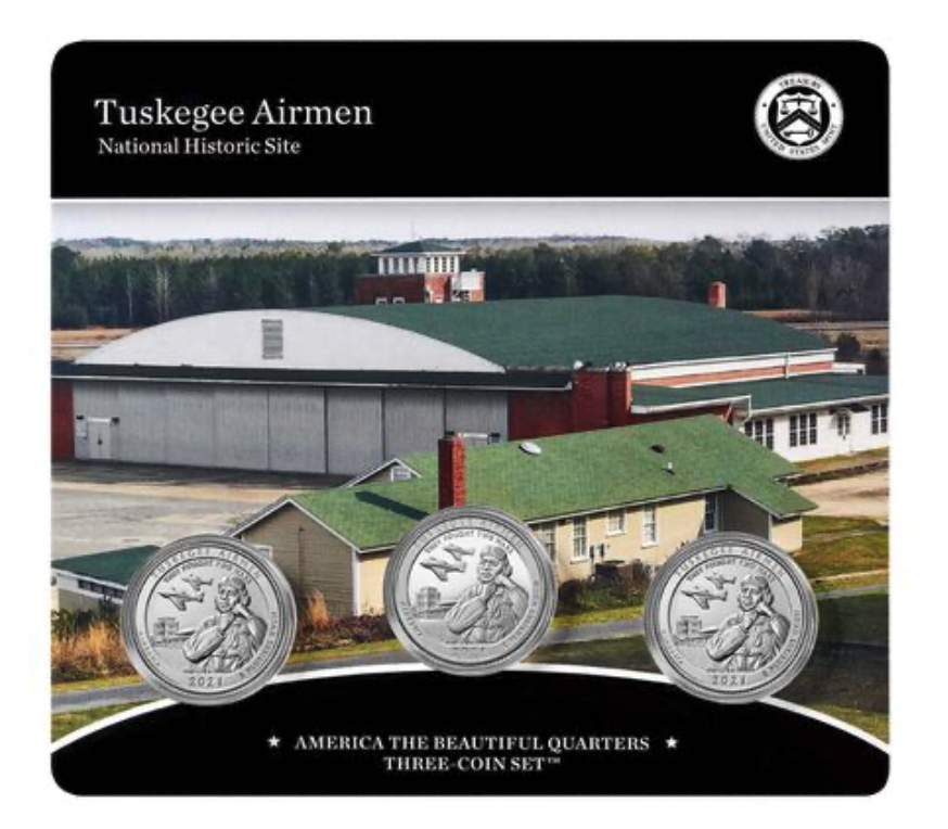 2021 Tuskegee Airmen National Historic Site 3-Coin Set (Image Courtesty of The United States Mint)