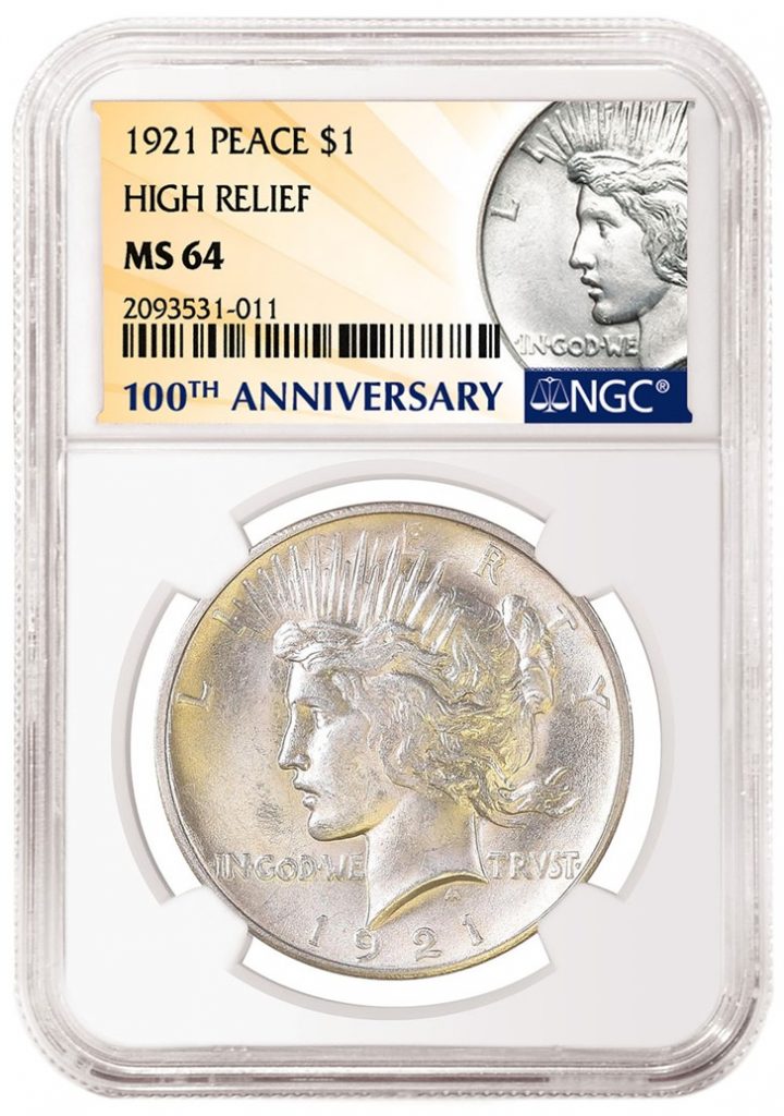 NGC 1921 Peace Dollar 100th Anniversary Label (Image Courtesy of NGC)