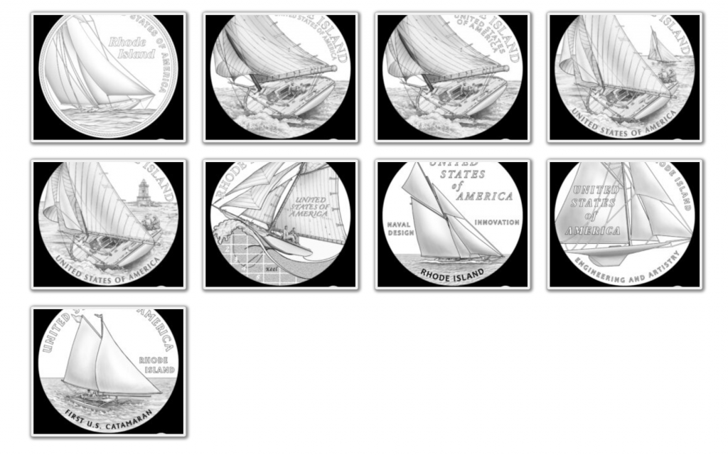 Rhode Island American Innovation Dollar Design Candidates (Image Courtesy of The United States Mint)