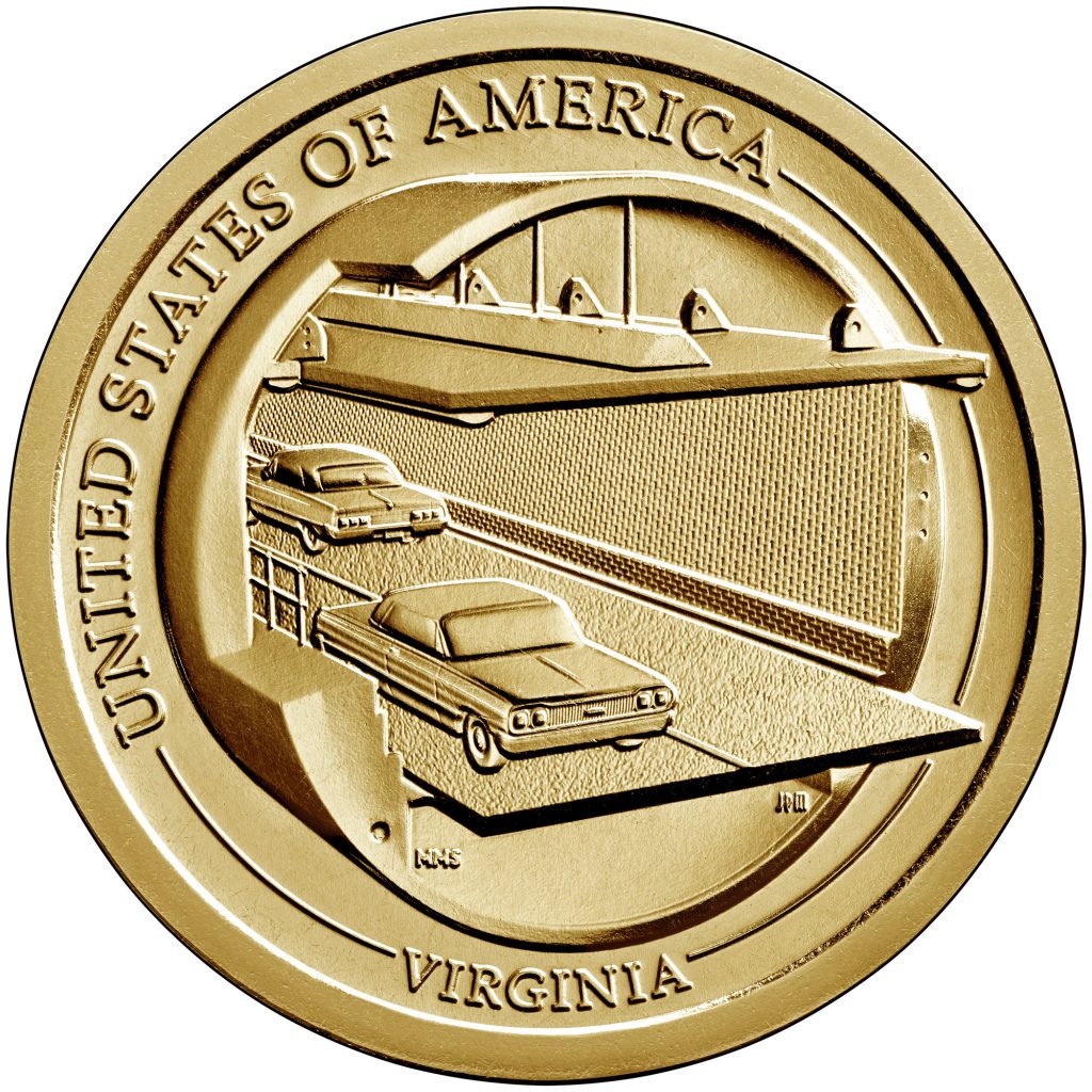 2021 American Innovation Dollar Reverse - Virginia (Image Courtesy of The United States Mint)